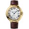 Ballon Bleu de Cartier W6900551 large watch replica 18K yellow gold brown leather strap