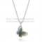 Van Cleef Arpels Lucky Alhambra Butterfly Necklace White Gold With Gray Mother Of Pearl
