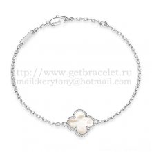 Van Cleef & Arpels Sweet Alhambra Bracelet White Gold With White Mother Of Pearl