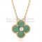 Van Cleef & Arpels Vintage Alhambra Pendant Pink Gold With Malachite Mother Of Pearl Round Diamonds