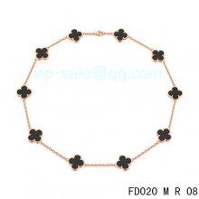 Cheap Van Cleef & Arpels Vintage Alhambra Necklace In Pink Gold With 10 Motifs