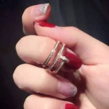 Cartier Juste Un Clou Pink Gold Full Diamond Double Nail Ring