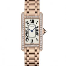 Cartier Tank Americaine diamond small 18K pink gold watch for women WB7079M5