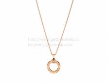 Cheap BVLGARI BVLGARI necklace Pink Gold with Diamond and Chain