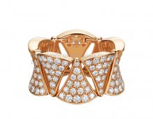 Replica Bvlgari DIVAS' Dream Ring in Rose Gold with Full Pave Diamonds
