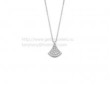 Replica Bvlgari Divas' Dream Necklace in White Gold with Pave Diamonds