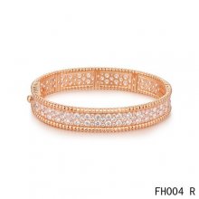 Van Cleef Arpels Perlee Bracelet with Diamonds Pink Gold-Medium Model